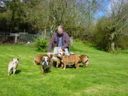 Bill with some of our dogs